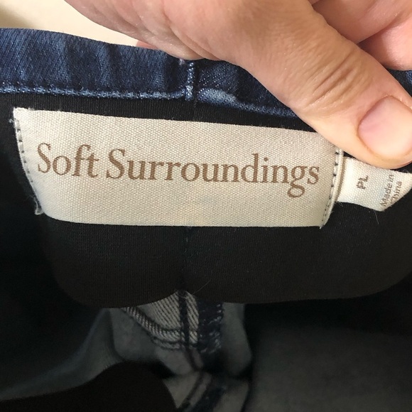 Soft Surroundings Pull On Dark Blue Stretch Skinny Jeans - Size PL - Picture 2 of 5